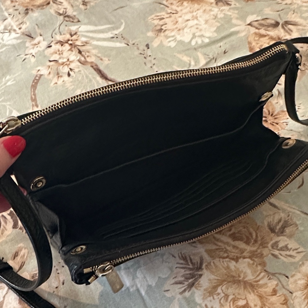 Michael Kors Black Leather Crossbody with Gold Hardware - Picture 2 of 6